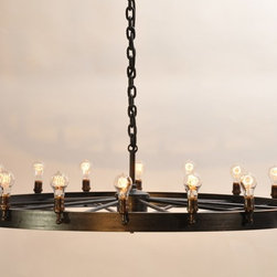 Form & Reform - Horseless Carriage Wheel, 48", offset spokes - Chandeliers