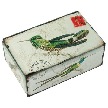 Glass Hummingbird Keep Sake Box