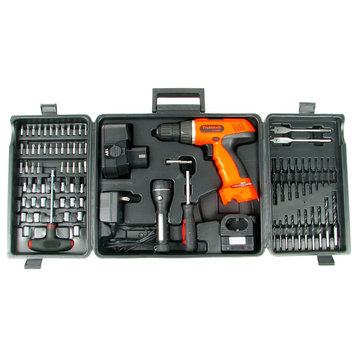 Cordless 18 Volt Drill Set-78 Piece Kit with Flashlight and Case by Stalwart