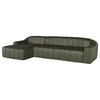 Coraline Sectional Sofa, Left Facing L Microsuede Fabric, Sage