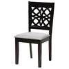 Modern Grey Fabric and Dark Brown Finished Wood 6-Piece Dining Set