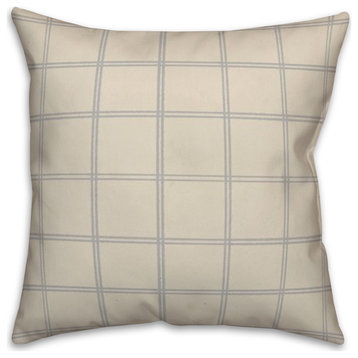 Cream and Gray Check 18x18 Spun Poly Pillow