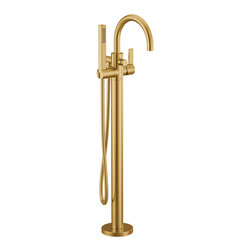 Cia Brushed Gold One-Handle Tub Filler Includes Hand Shower - Bathtub Faucets