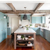 Kitchen of the Week: Blue-Green Cabinets With Rustic Wood Details