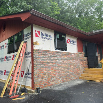 Carport Conversion to Living Space with Masonry and Window Upgrade