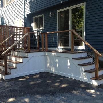 Azek deck with cable rail and cedar posts