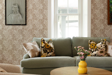 Transitional living room photo in Philadelphia