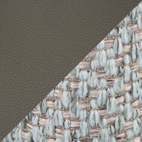 Braided Matisse Chair, Black Metal, Grey PU, Blue Fabric