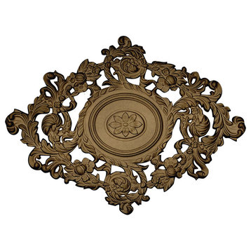 22 1/2"W x 30 3/8"H x 1 1/2"P Katheryn Ceiling Medallion, Hand-Painted Brass