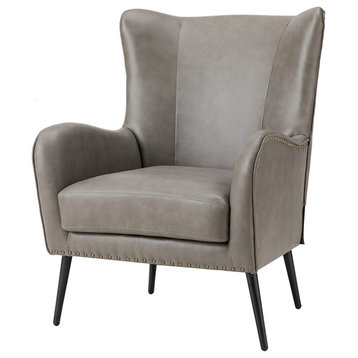 39" Comfy Living Room Armchair With Special Arms, Gray