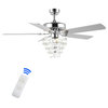 Mindy 52" 3-Light Glam Modern Crystal Shade LED Ceiling Fan With Remote, Chrome