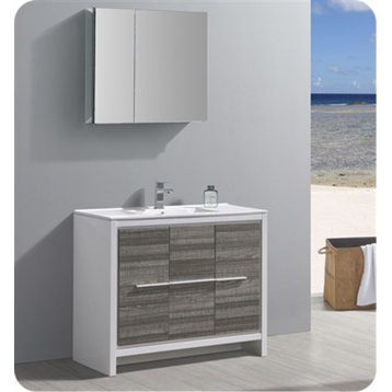 Fresca Allier Rio 40" Ash Gray Modern Bathroom Cabinet With Sink