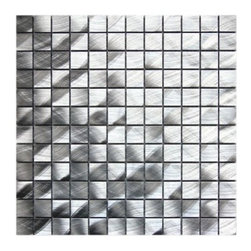 Eden Mosaic Tile Medium Square Pattern Aluminum Mosaic Tile EMT_AL02-SIL-CB - Mosaic Tile