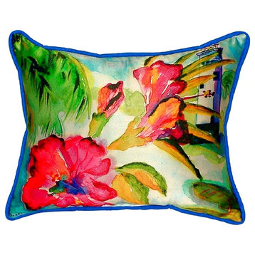 Lighthouse and Florals Extra Large Zippered Pillow, 20"x24"