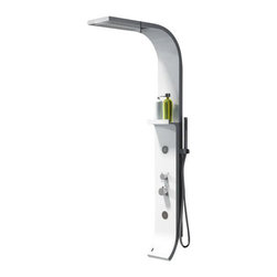 ADM Bathroom Design - ADM Shower Panel System With Handheld Shower Sprayer, White, 60" - Shower Panels And Columns