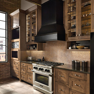 KraftMaid: Rustic Alder Kitchen Cabinetry in Husk Suede
