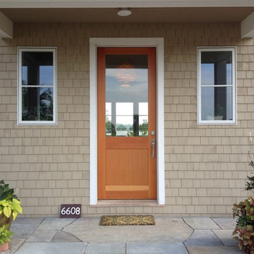 Front Entry, 8' fir Door, Bluestone landing