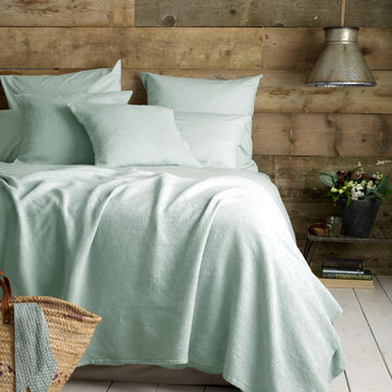 Washed Cotton Percale Duck Egg
