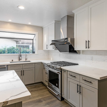 Gray Base Cabinets & White Wall cabinets
