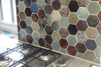 KItchen remodel using Royce Wood handmade hexagon tiles