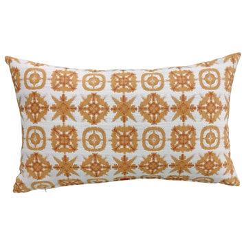 Kimberly Ann Indoor/Outdoor Throw Pillow, Set of 2, Clementine, 12" X 20"