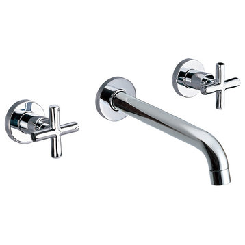 Dawn Wall Mounted Double Handle Concealed Washbasin Mixer, Chrome