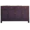 Rustic Purple Lacquer Oriental Sideboard Buffet Table