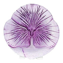 belle & June - Pansy Side Plate Purple Two Tone-Set of 4 - Salad And Dessert Plates