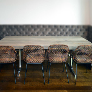 Reclaimed wood rustic grey modern dining table