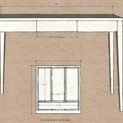 Metaphor | Sideboard Table in Wood with 3-drawers (Drawing) - Buffets And Sideboards