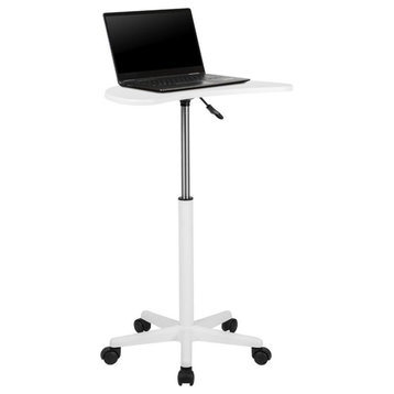Flash Furniture Mobile Adjustable Laptop Desk in White