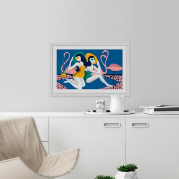 "Girls Chilling Out" Framed Painting Print