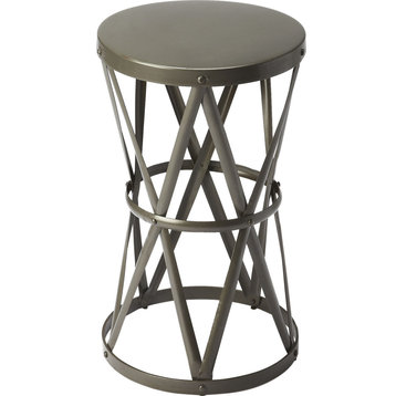 Empire Round Iron Accent Table - Gray