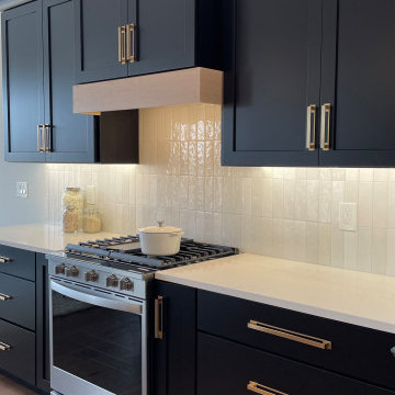 Black Paint and Light White Oak Kitchen Design