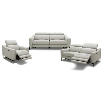 Ash Modern Gray Leather Sofa Set