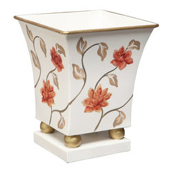 Flowers & Leaves Square Cachepot - Area Rugs