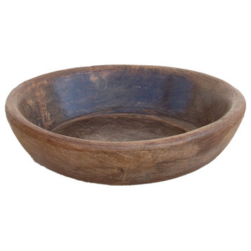 Oxidized Brown Vintage Wood Bowl