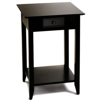 Convenience Concepts American Heritage Square End Table in Black Wood Finish