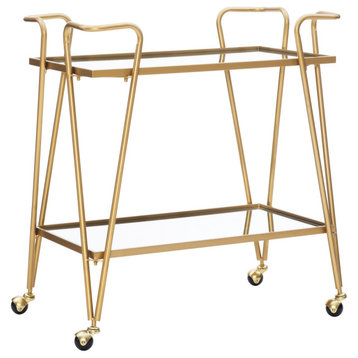 Gold Mid-Century Bar Cart