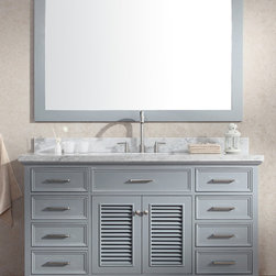 61 inch Cottage Single Sink Bathroom Vanity Set in Grey Finish - Bathroom Vanities And Sink Consoles