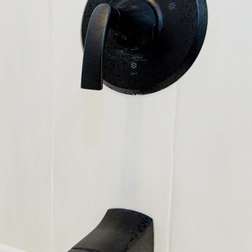 Matte Black Shower Control and Tub Spout Detail | Harbourfront Toronto