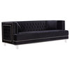 Lucas Velvet Upholstered Sofa, Black