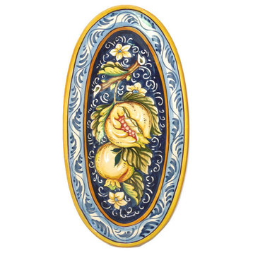 Tuscan Ceramiche d'Arte Tuscia 8.5X16.5" Oval Serving/Wall Platter with Fruit, P