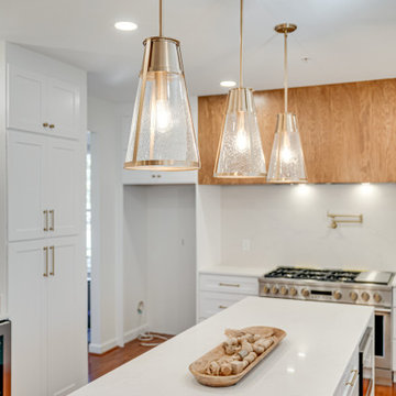 White Kitchen With Wood Tones