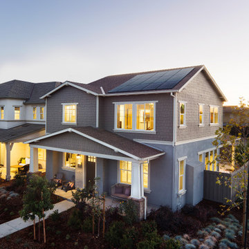 Coastal Classic Home with Two Stories and Solar Panel System