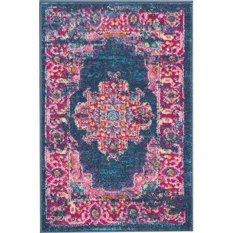 Nourison Passion 1'10" x 2'10" Blue Bohemian Indoor Area Rug