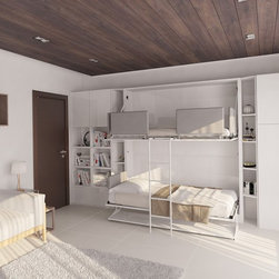 Pensiero T - Twin Wall Bunk Bed with Table - Folding Beds