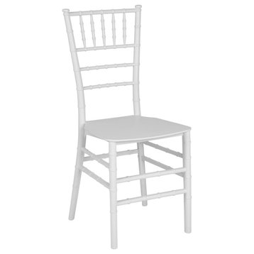 HERCULES Series Resin Stacking Chiavari Chair, White