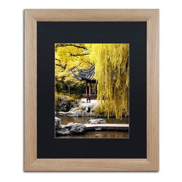 Philippe Hugonnard 'Golden Lake' Art, Birch Frame, Black Matte, 20"x16"