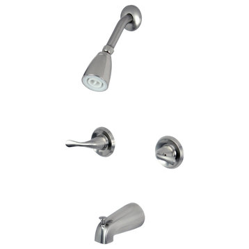 Kingston Brass Two-Handle Tub Shower Faucet, Brushed Nickel